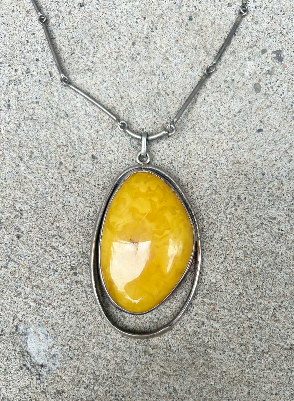 Large Amber Rock Necklace