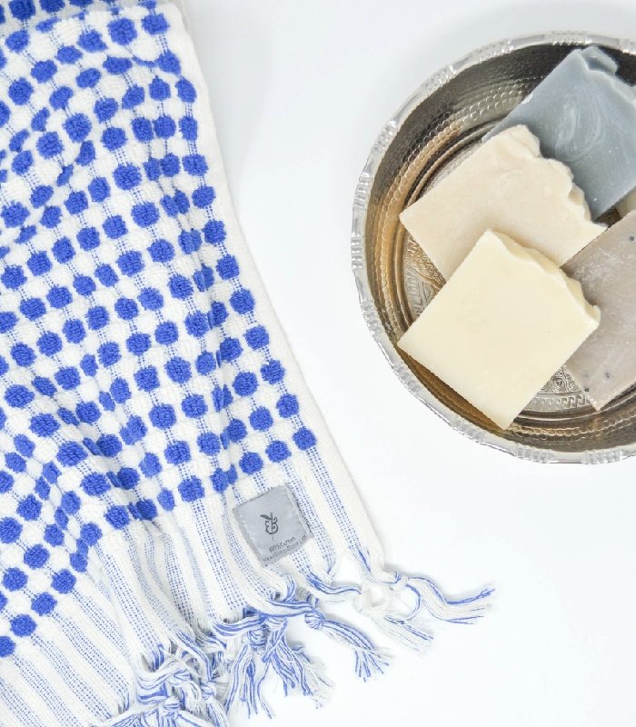 Blue Marseille Hand Towel - BY THE PEOPLE SHOP
